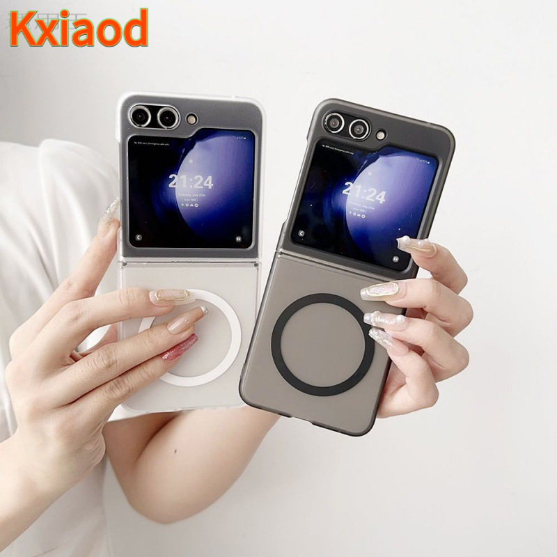 适用三星zflip6/zflip5手机壳折叠新款透明磁吸防摔zflip4/3轻薄