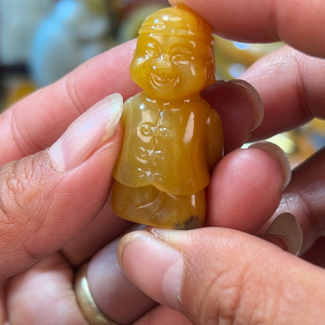 石英质玉（黄龙玉）合金颈饰