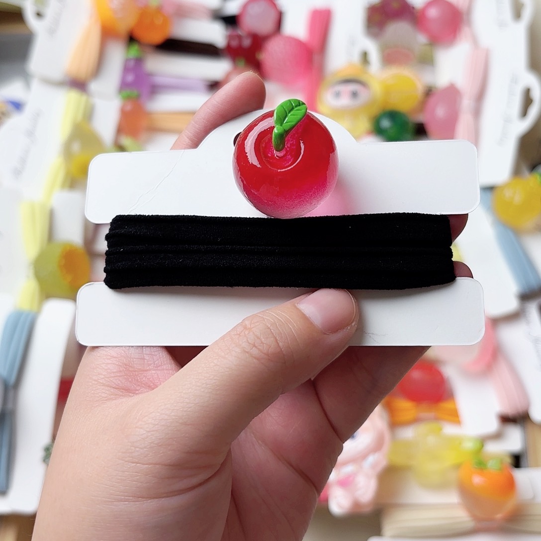 布艺铁合金夜光红苹果发饰