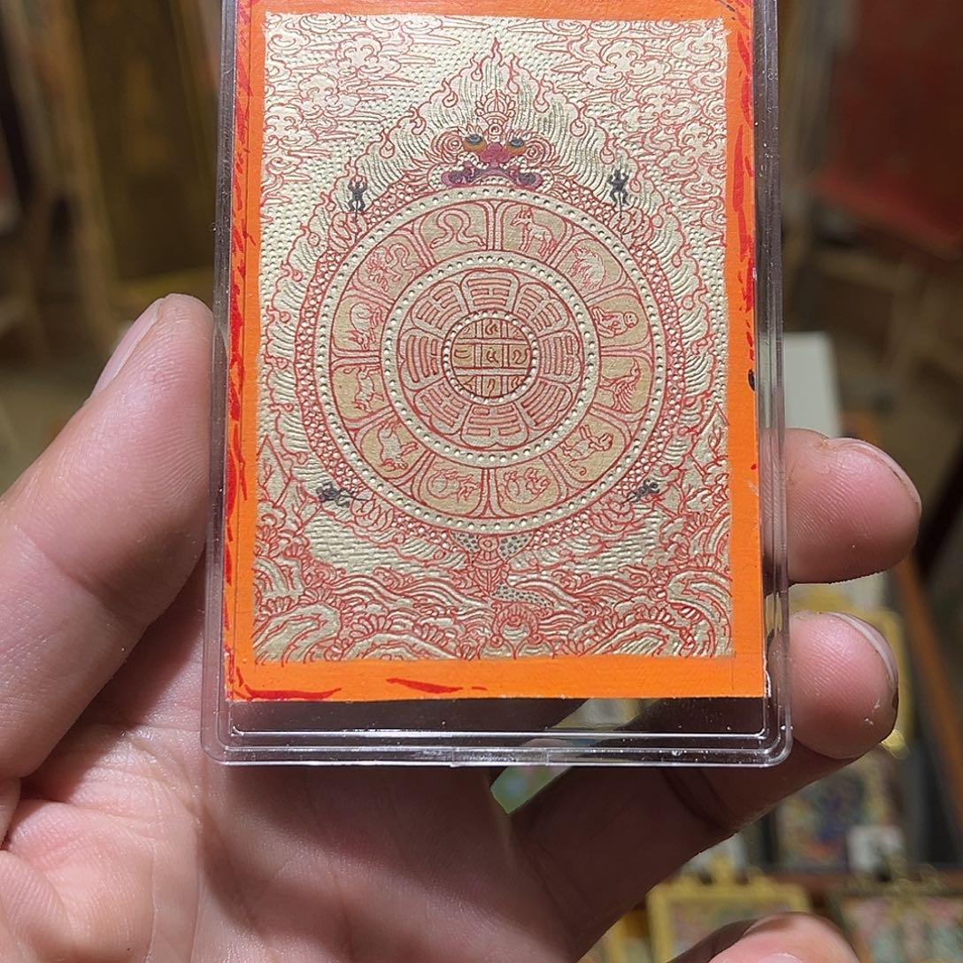 吊坠青海热贡纯手绘九宫
