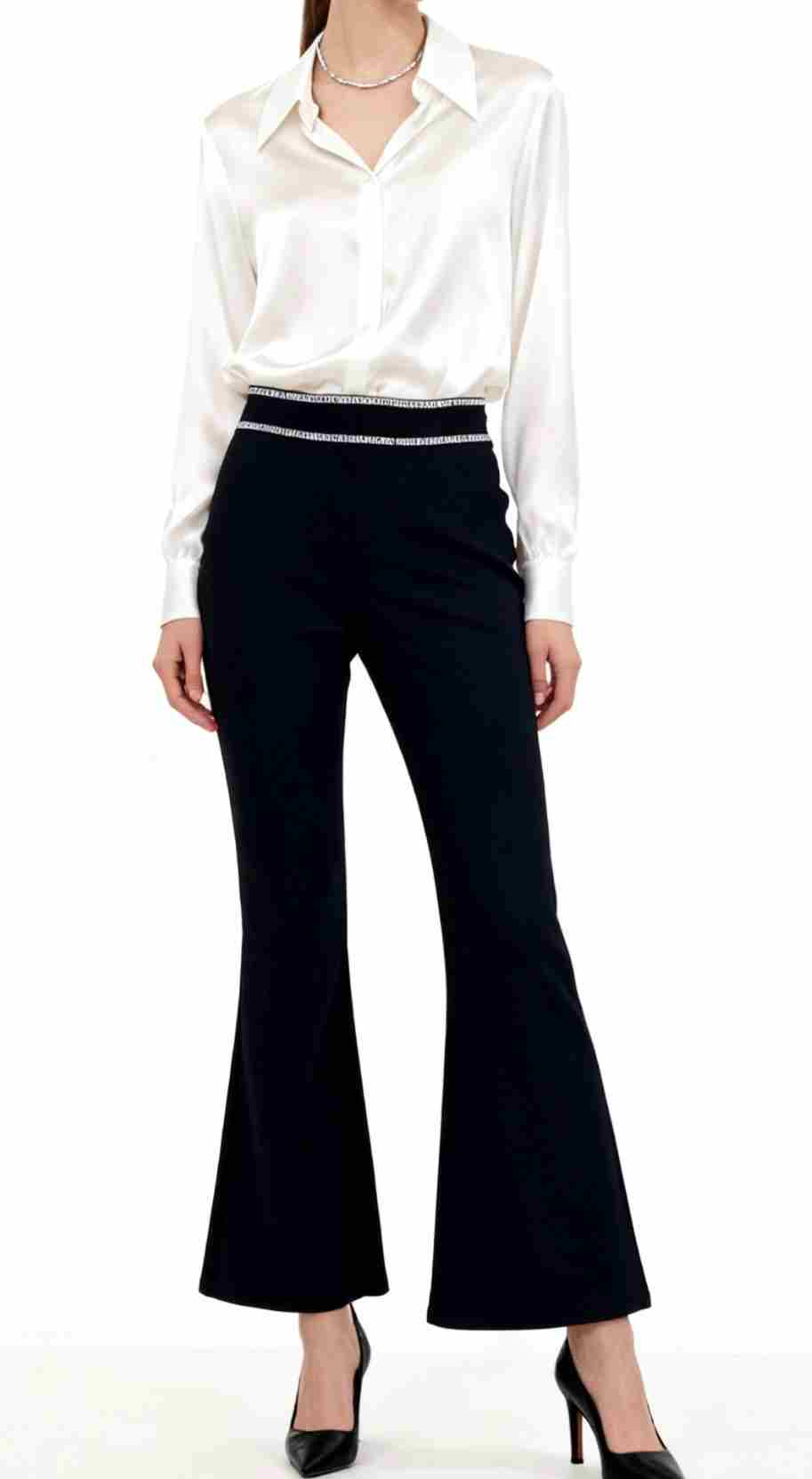 BC高腰休闲风秋冬加绒喇叭裤休闲裤女装气质女士微喇叭