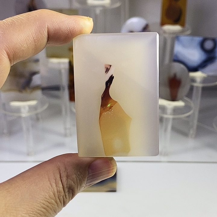 合成碳硅石非金属时尚图纹画面石饰品