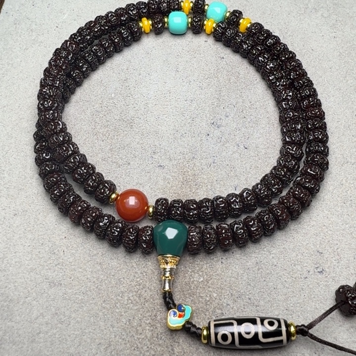 用***2金刚菩提吊坠黑金108尺寸10