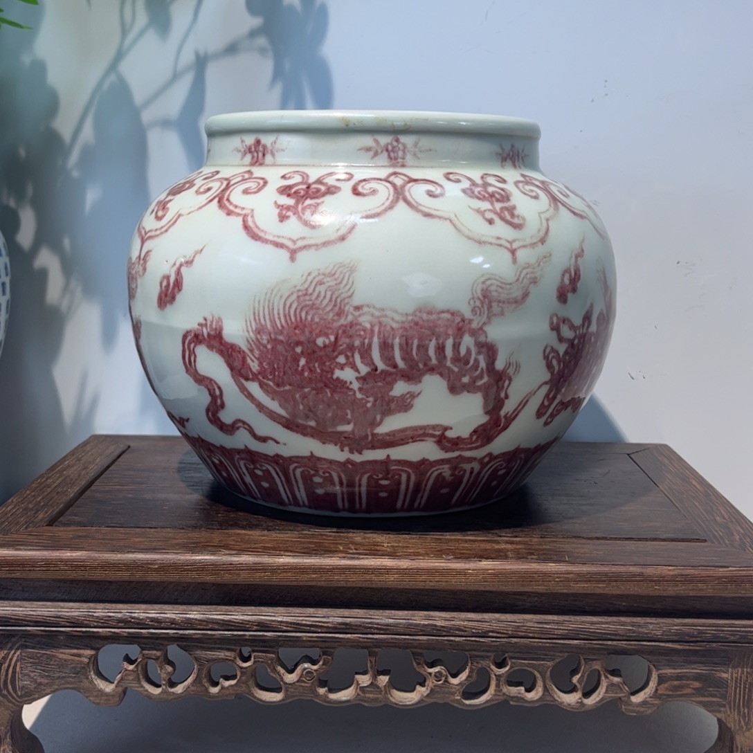 五***海摆件瓷器工艺品摆件釉里红