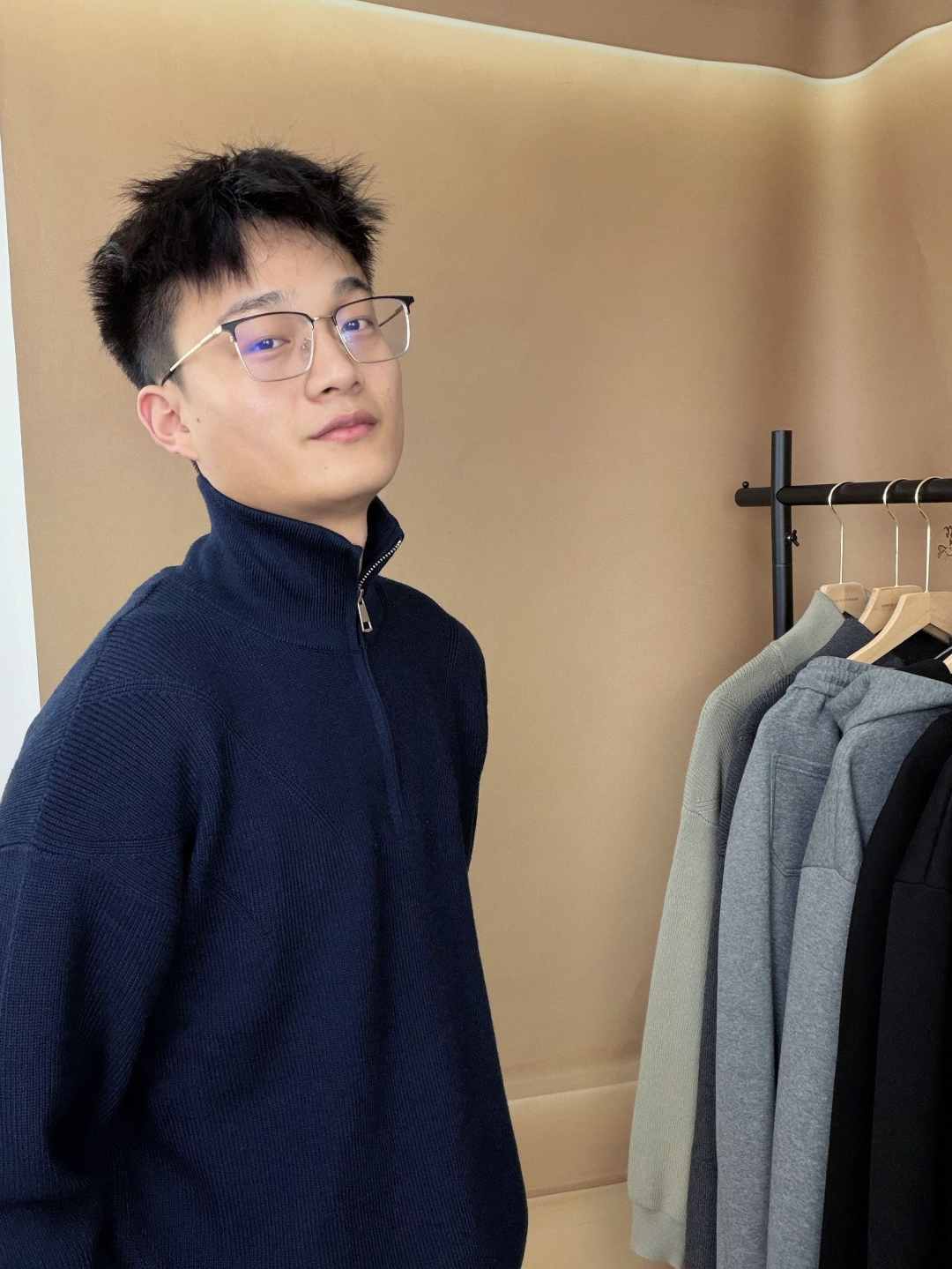 MOUNTAINSONG套头针织衫ol男士水洗半高领纯色针织标准毛衣