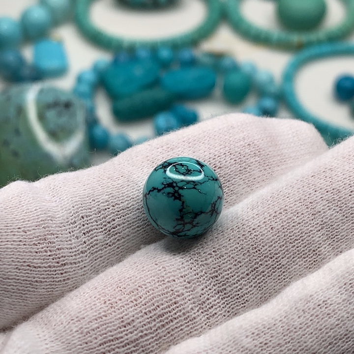 M***e绿松石未镶嵌网花圆珠