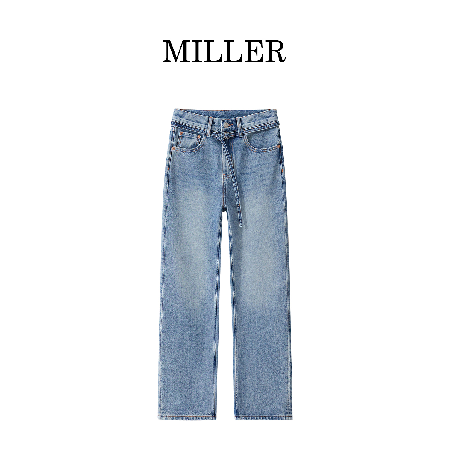 MILLER [星瀚]秋款土耳其百搭休闲阔腿弯刀裤高级牛仔裤-D5628