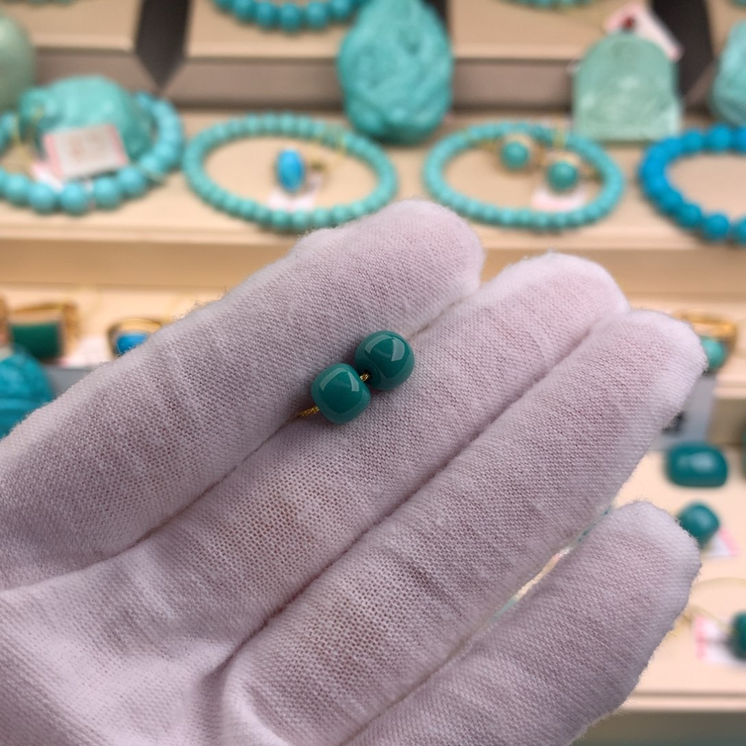 绿松石珠宝奇石未镶嵌7.1mm