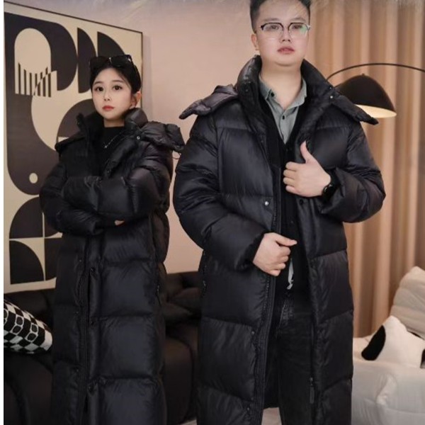 {男女同款}长款过膝羽绒服女加厚休闲宽松外套