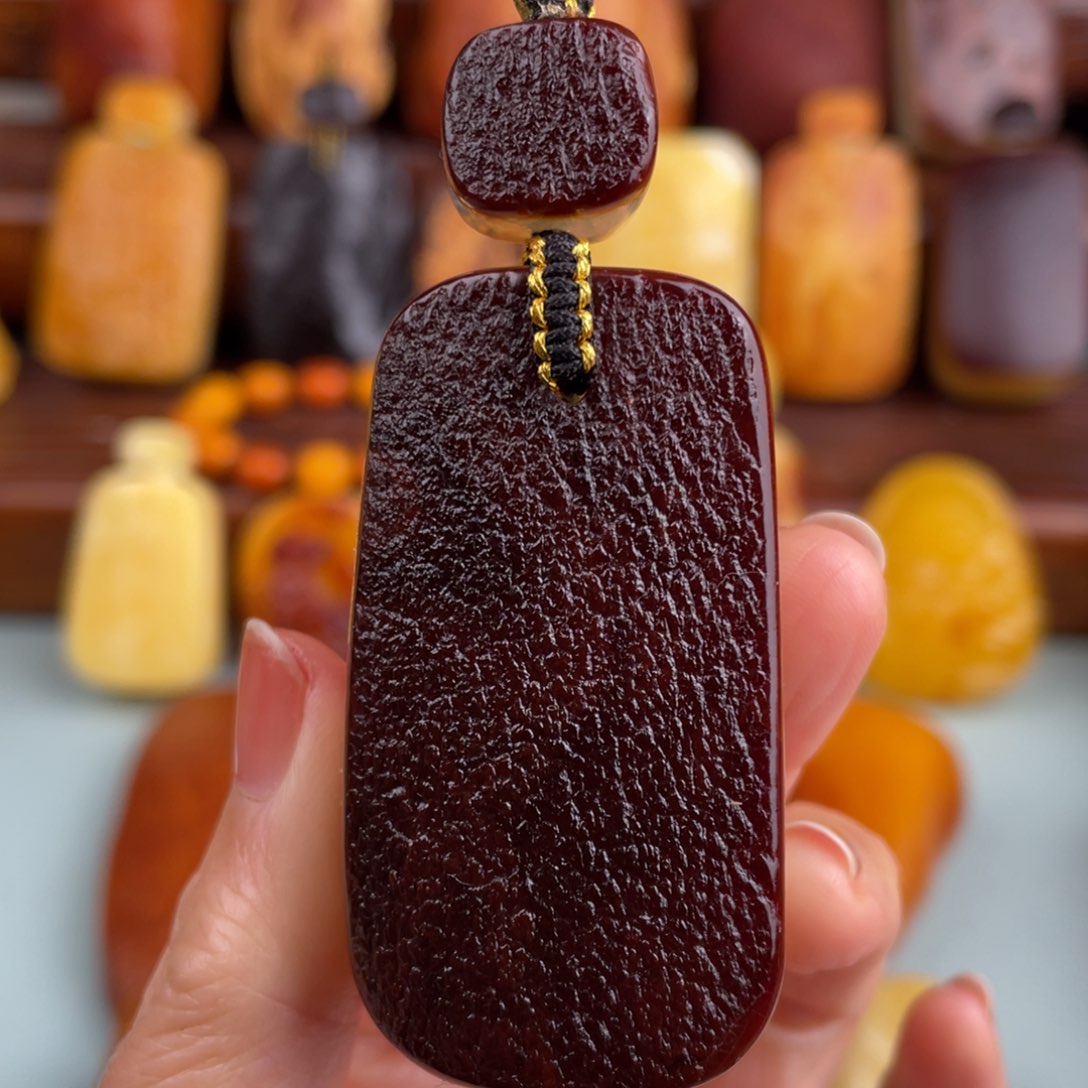 定制琥珀未镶嵌蜜蜡荔枝皮吊坠