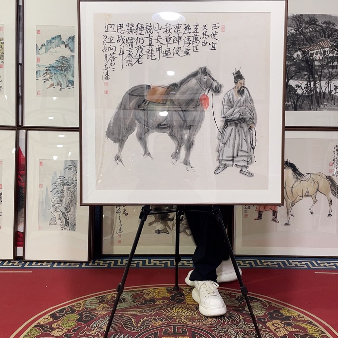 国画手绘画作品带框80/80