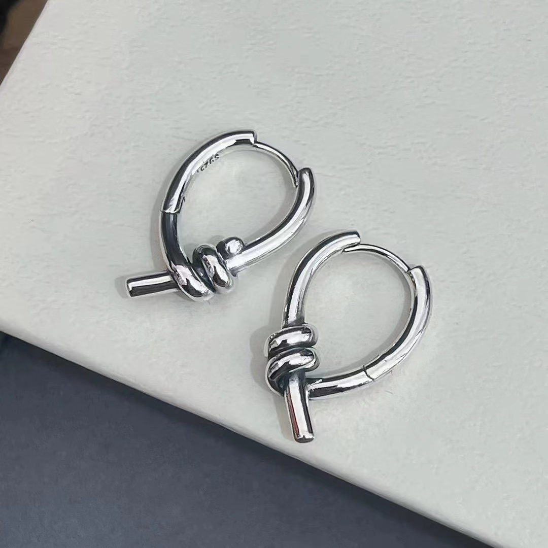 925银耳饰 A137简约东大门ins风神结银耳扣