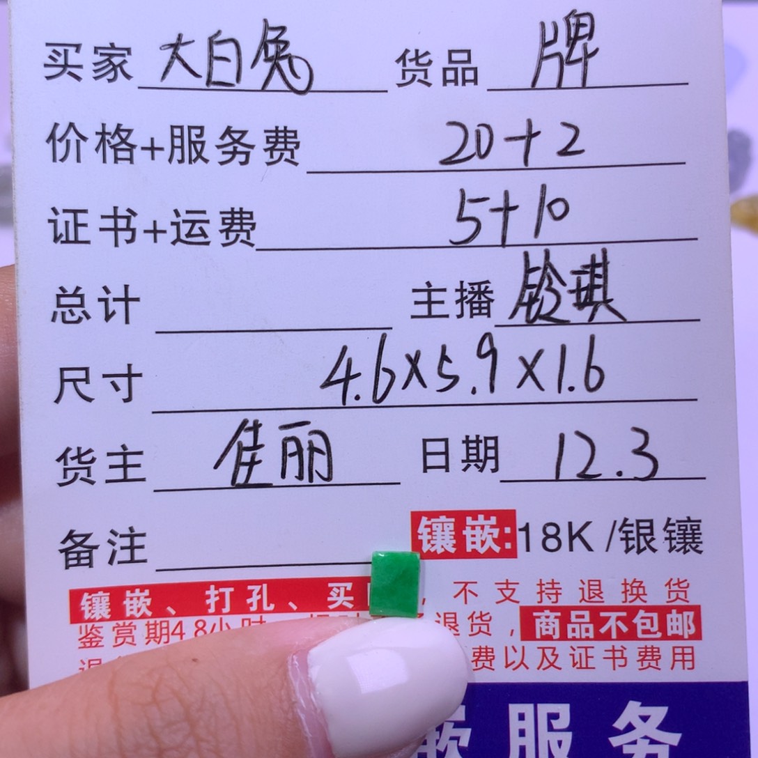 *****翡翠未镶嵌颈饰牌