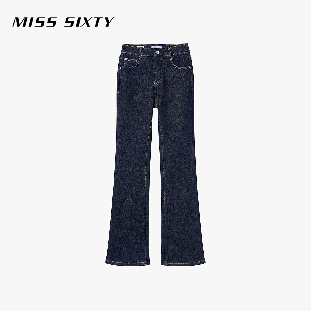 Miss Sixty 夏季 2025新款原色牛仔裤女高腰显瘦修身窄版微喇叭裤