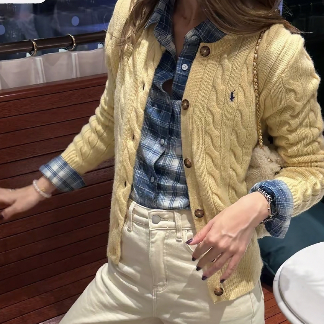 古着vintage秋冬日式洋气复古100%毛精品针织毛衣