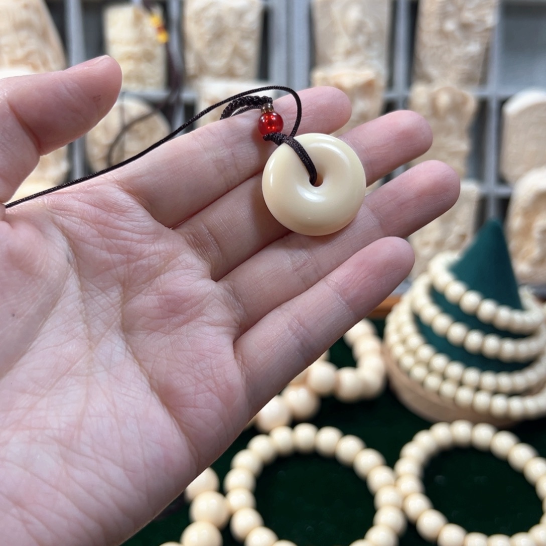 鹿角雕刻2.5mm素平安扣