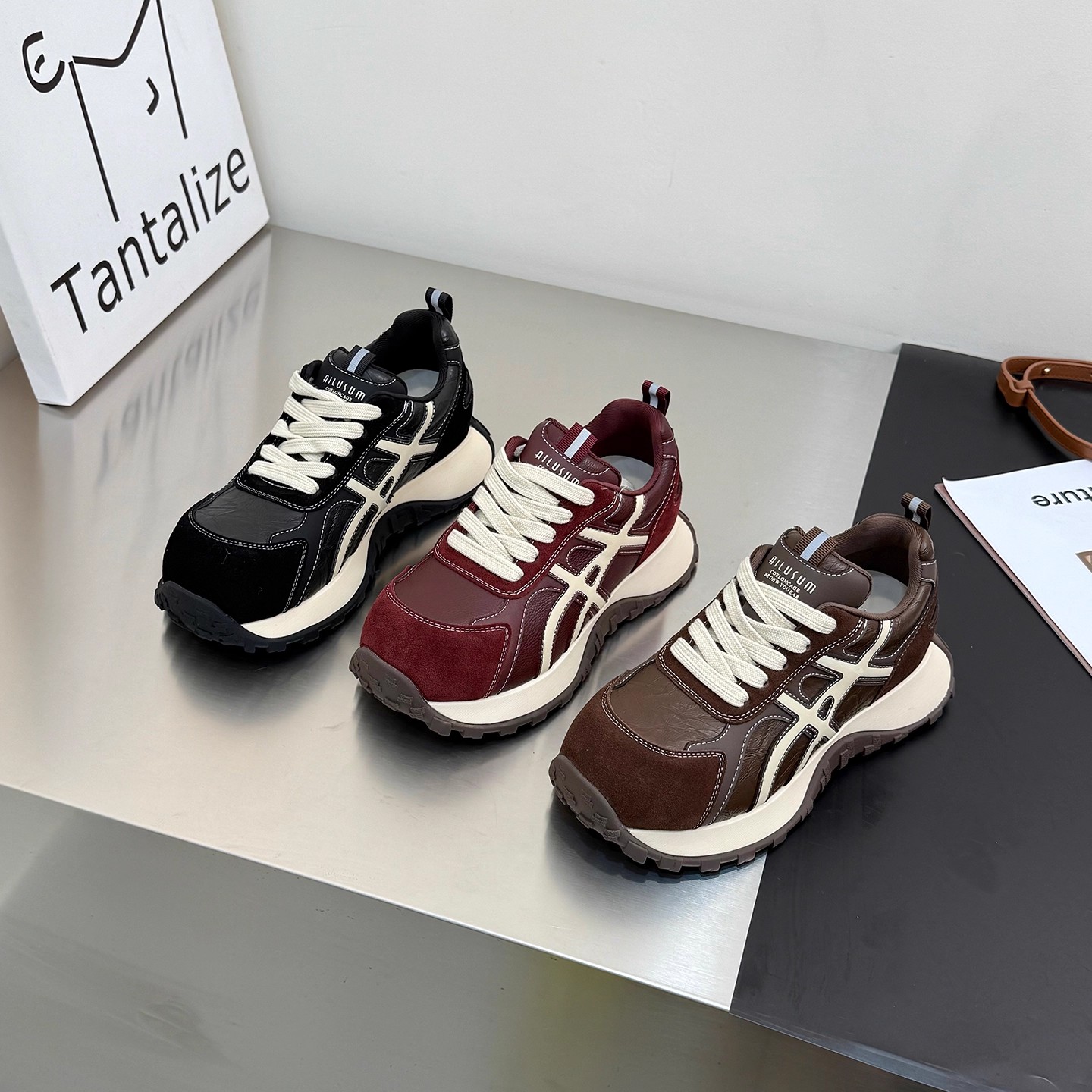 百搭休闲运动鞋女2025年秋冬季新款厚底增高加绒保暖老爹鞋