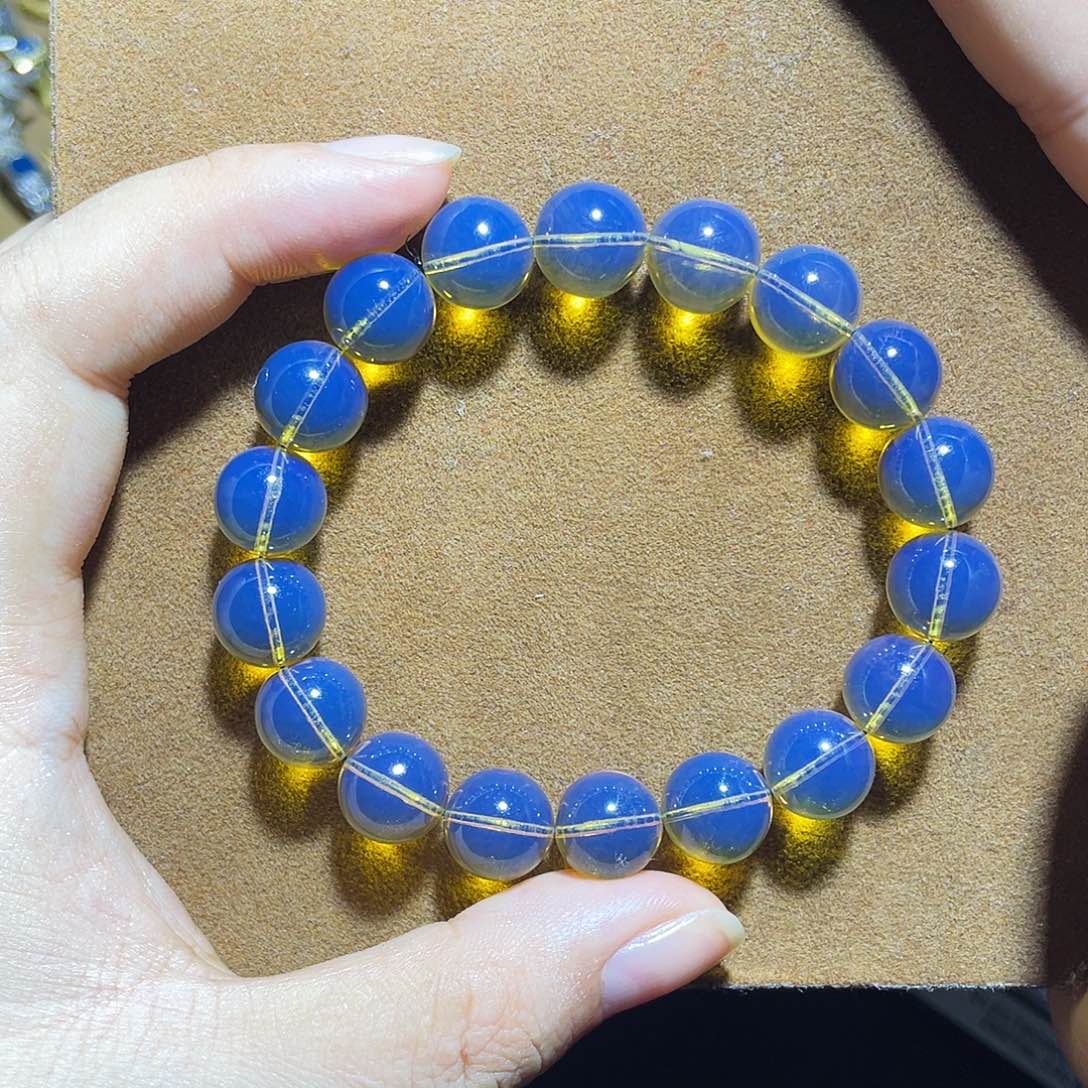 浅***神蓝珀未镶嵌裸石10加净水天空蓝