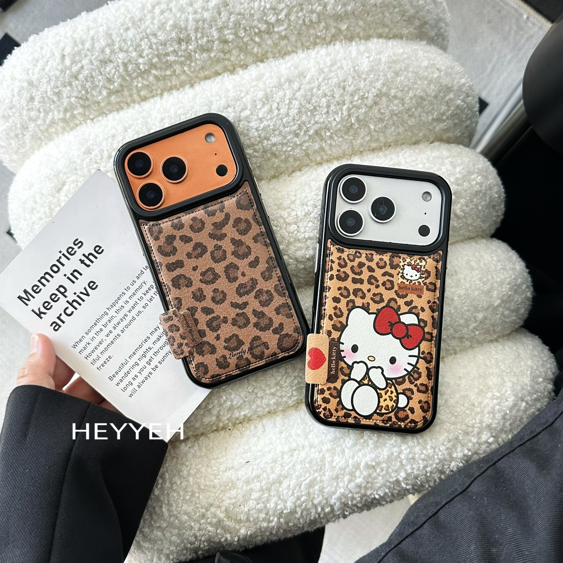 鼓包皮纹甜酷豹纹KT猫适用iPhone17pro max苹果16手机壳15防摔14