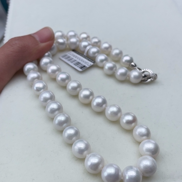 淡水珍珠颈饰银S925镶嵌卡10➕极光冷白高品
