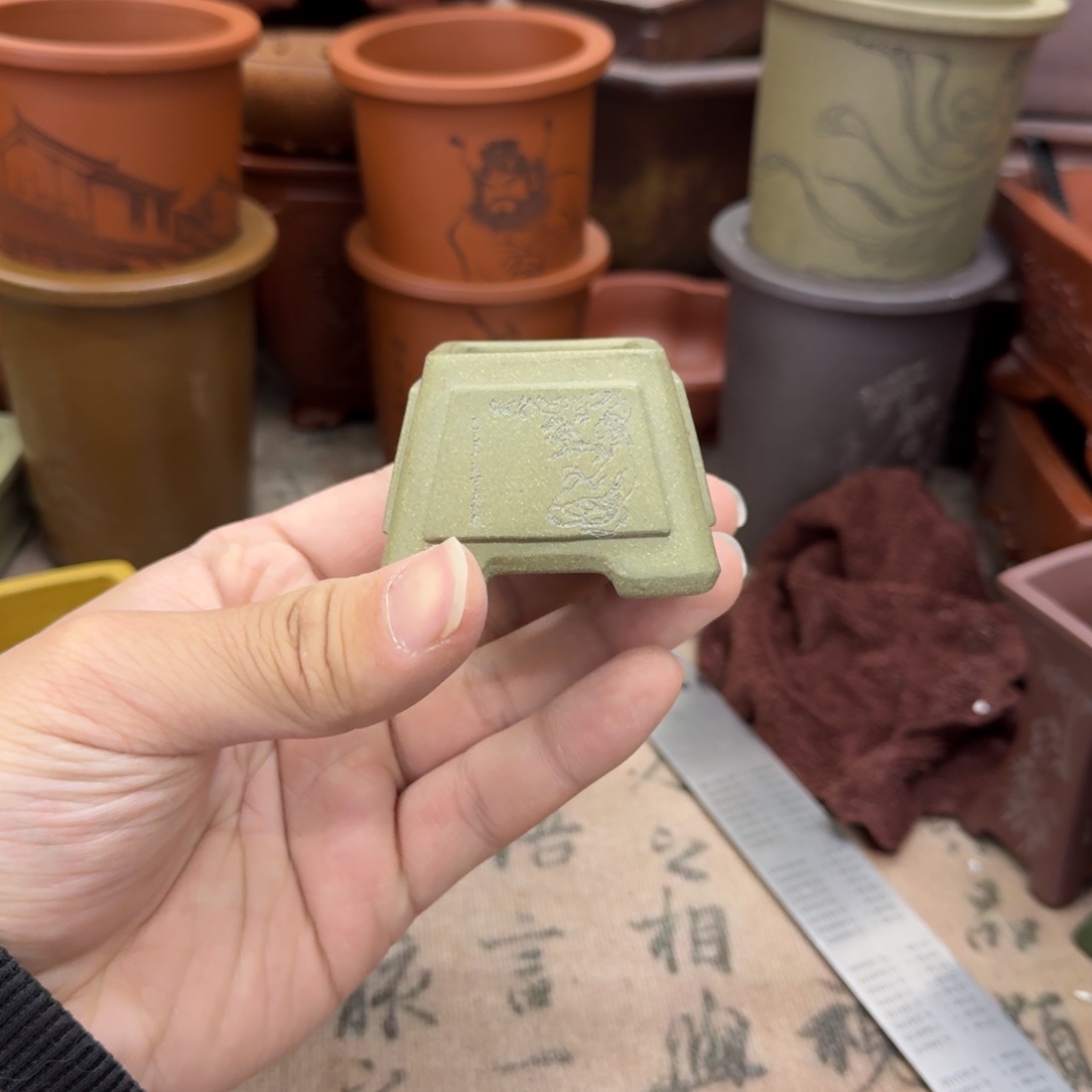 紫砂花盆宜兴紫砂正品3x3