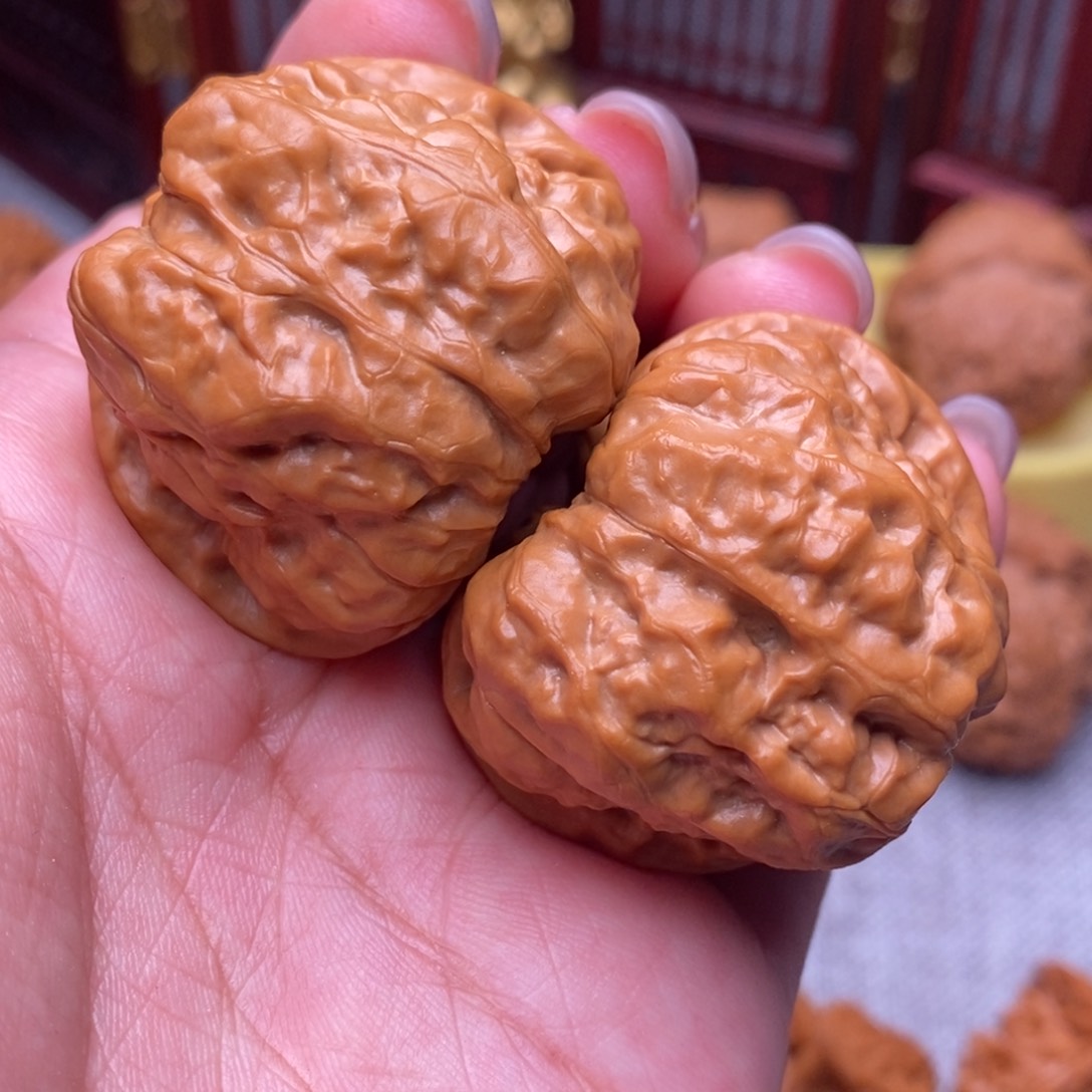 文玩核桃把件蛤蟆头39全品