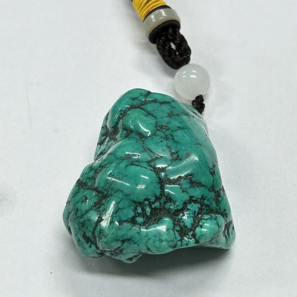 文玩旧藏品绿色随行原石手把件高级把玩老包浆物件
