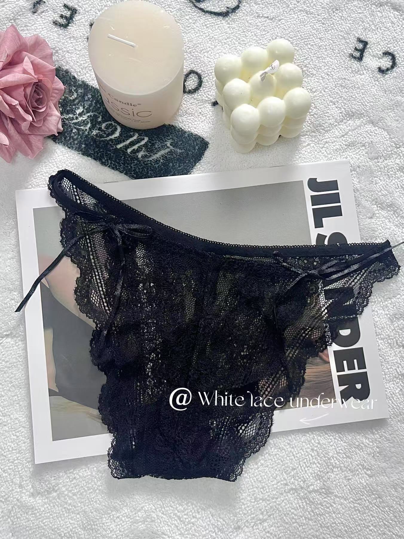 法式网纱~蕾丝女士内裤低腰纯棉裆少女甜美诱惑性感纯欲三角裤头