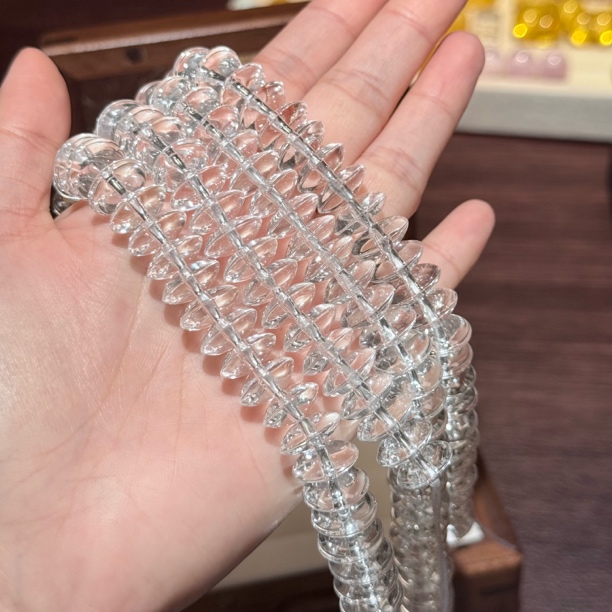 【隔片】白水晶飞碟隔片单珠散珠 diy 配件单珠一组价格