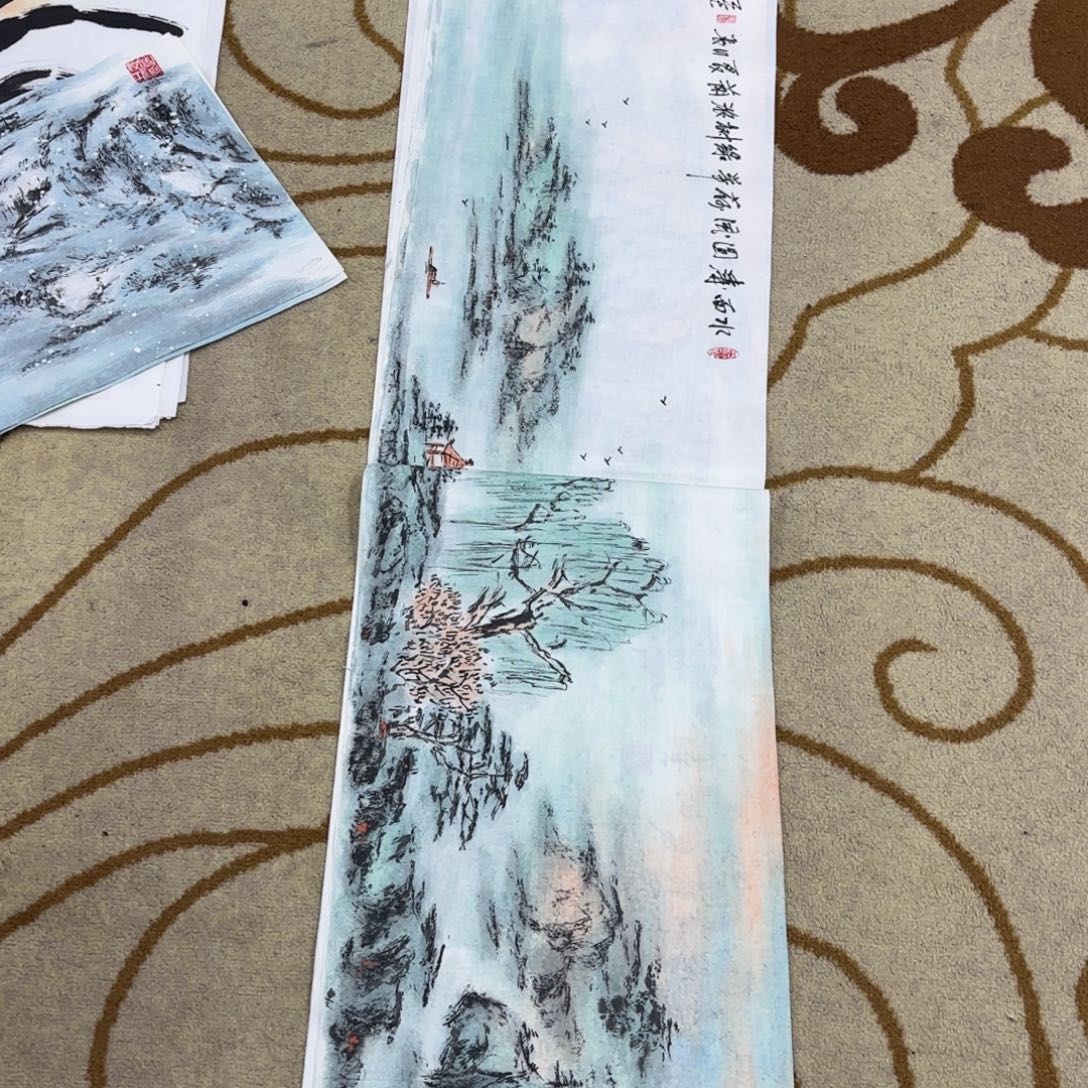 国画杨志杰四尺对开艺