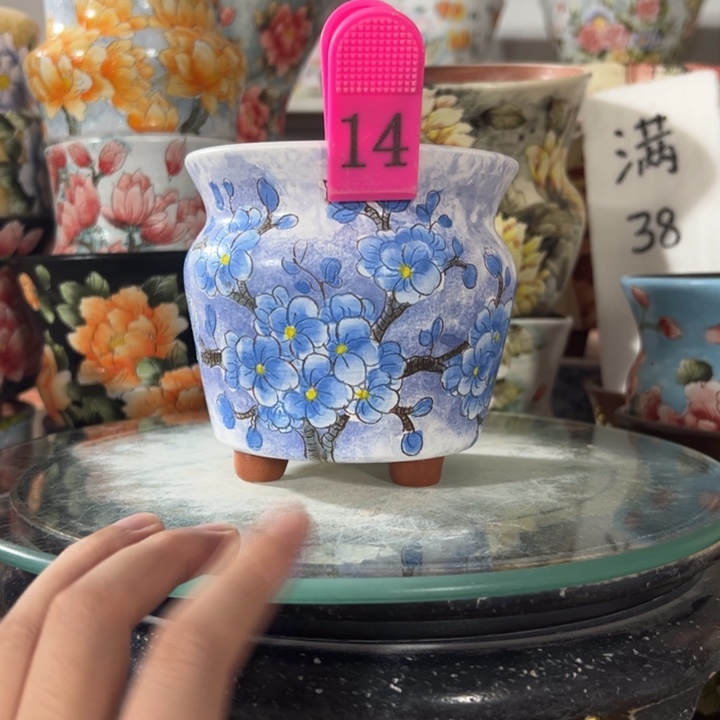 景德镇手绘花盆满38包邮偏远地区除外