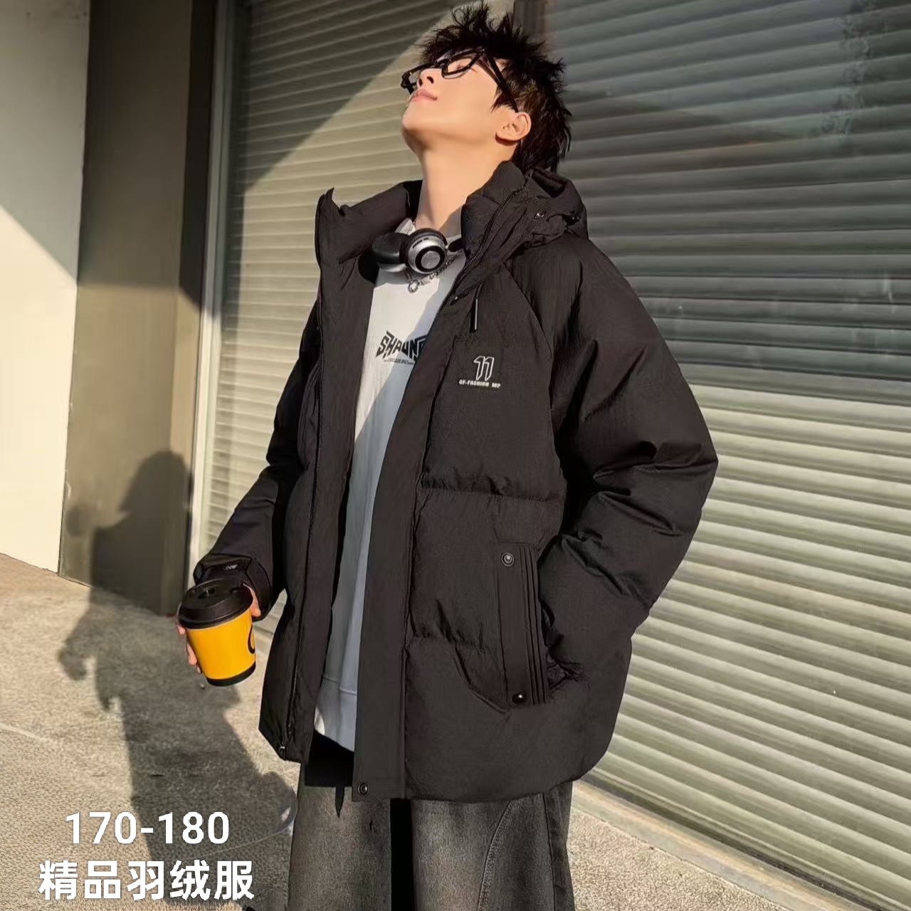 青少年男孩冬季白鸭绒时尚精品羽绒服055