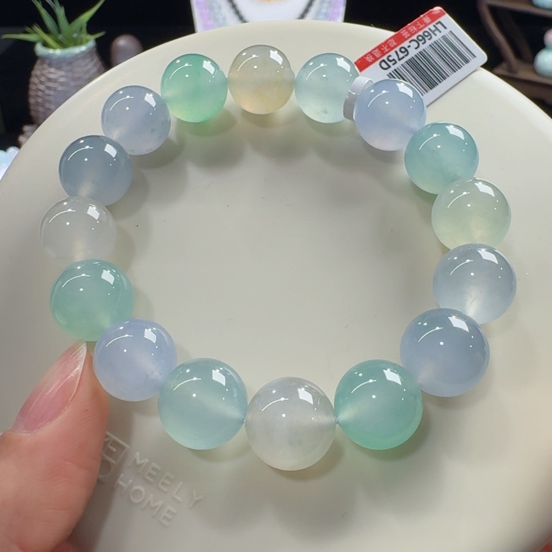 未镶嵌手链翡翠高冰果冻马卡龙多宝单圈12mm