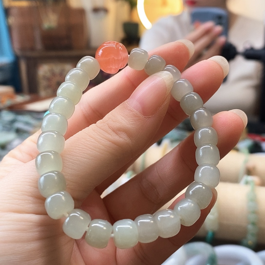 和田玉手链未镶嵌和田玉手串