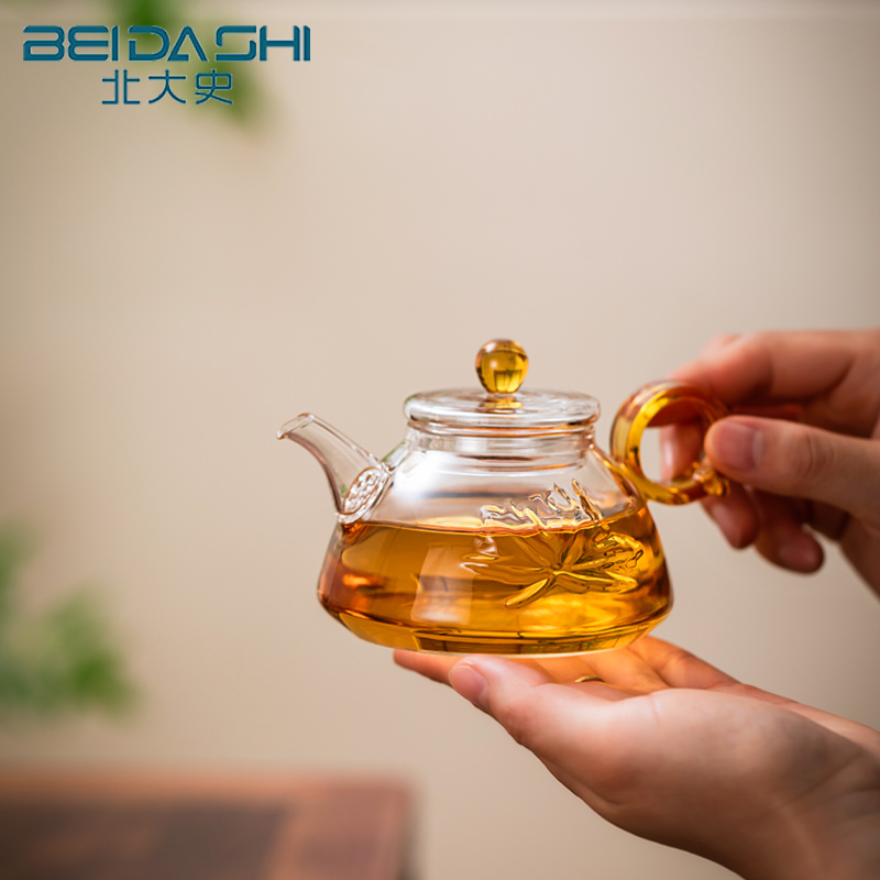 北大史玻璃泡茶壶2025新款一人用小泡壶纯手工高硼硅耐热透明小壶