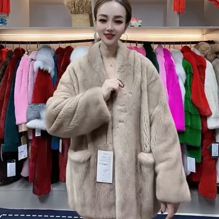 “塞纳柔情”貂皮大衣女2025新款年轻整貂皮草外套中长款进口水貂