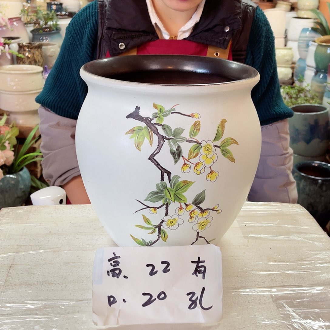 紫砂花盆高度22口径20