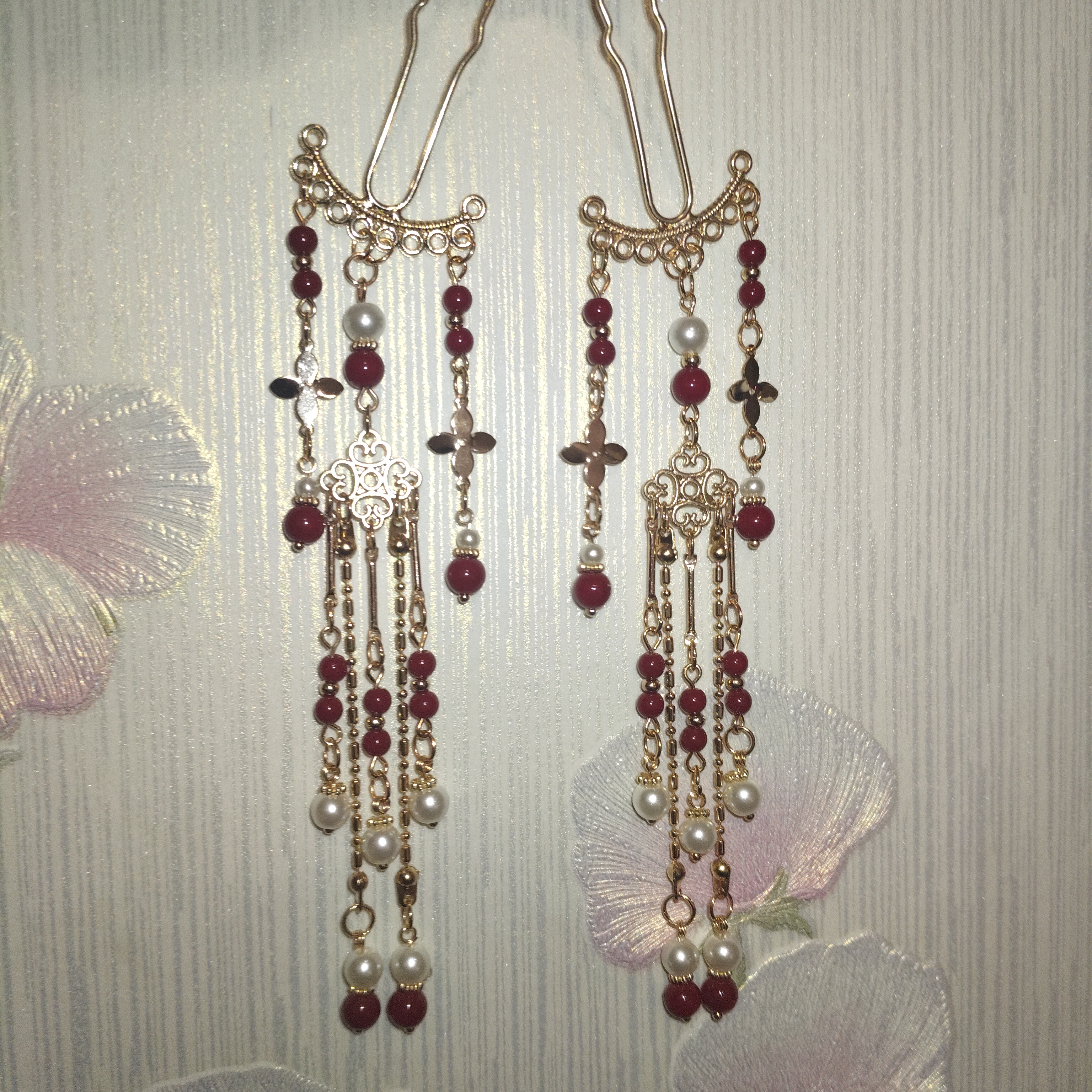 【墨染阁】原创手工古风发钗饰品古典簪发步摇头饰国风发饰发簪子