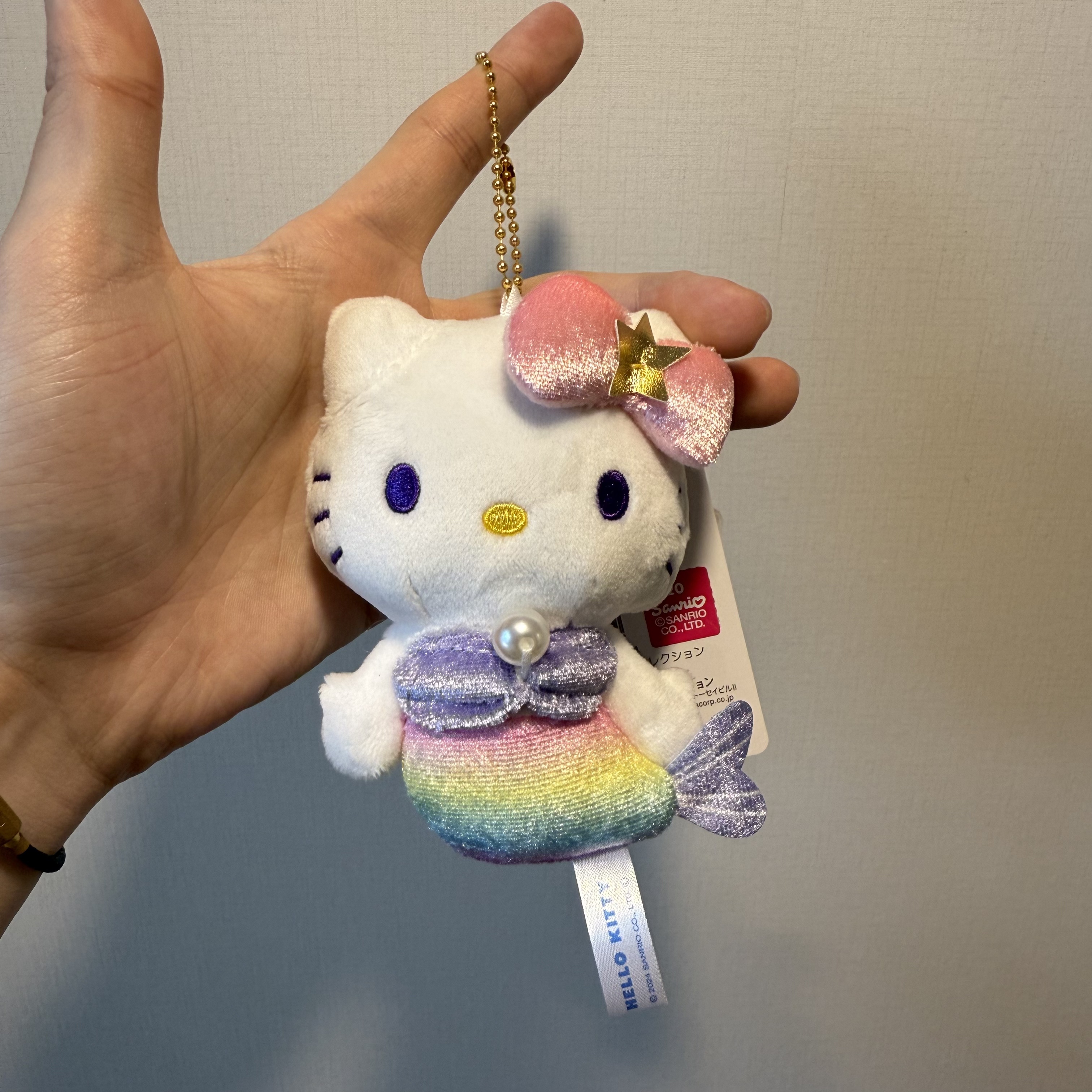 【东京限定】HelloKitty 彩虹美人鱼Kitty钥匙扣玩偶猫潮玩