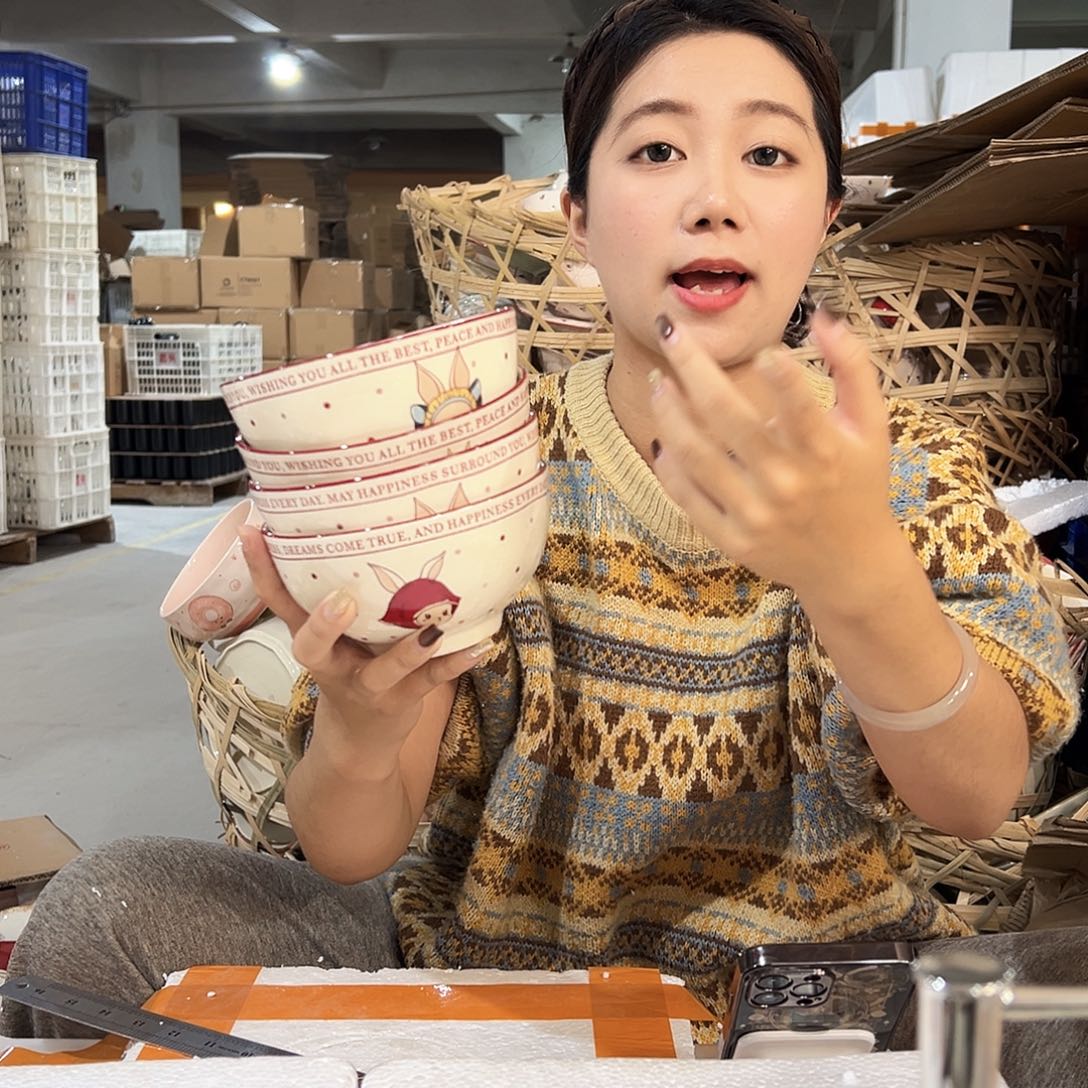 摆件潮州陶瓷工厂微瑕5寸