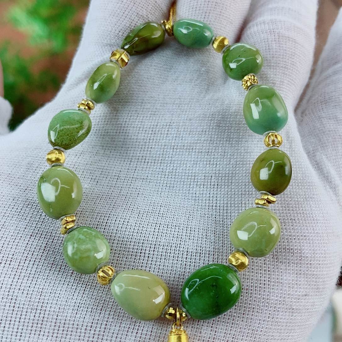 绿松石珠宝奇石18K金镶嵌