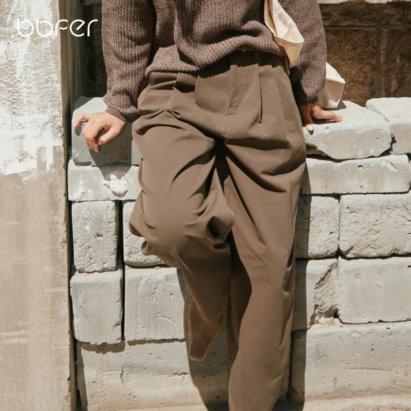 【牧歌】本依凡秋款女装松紧腰休闲裤WTSKZ0223宽松窄脚裤复古时尚