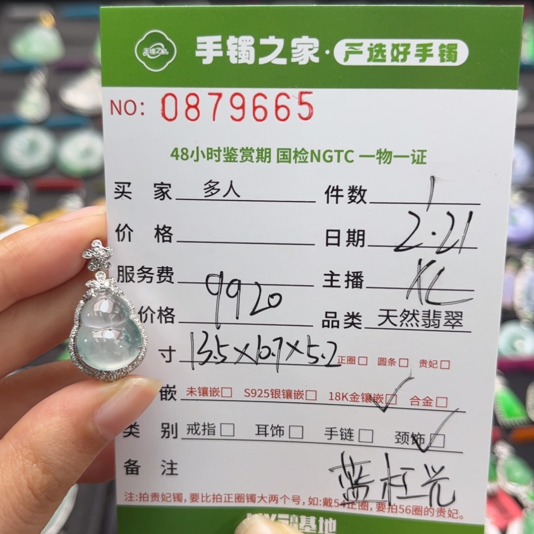 【闪购商品】翡翠颈饰18K金镶嵌多人