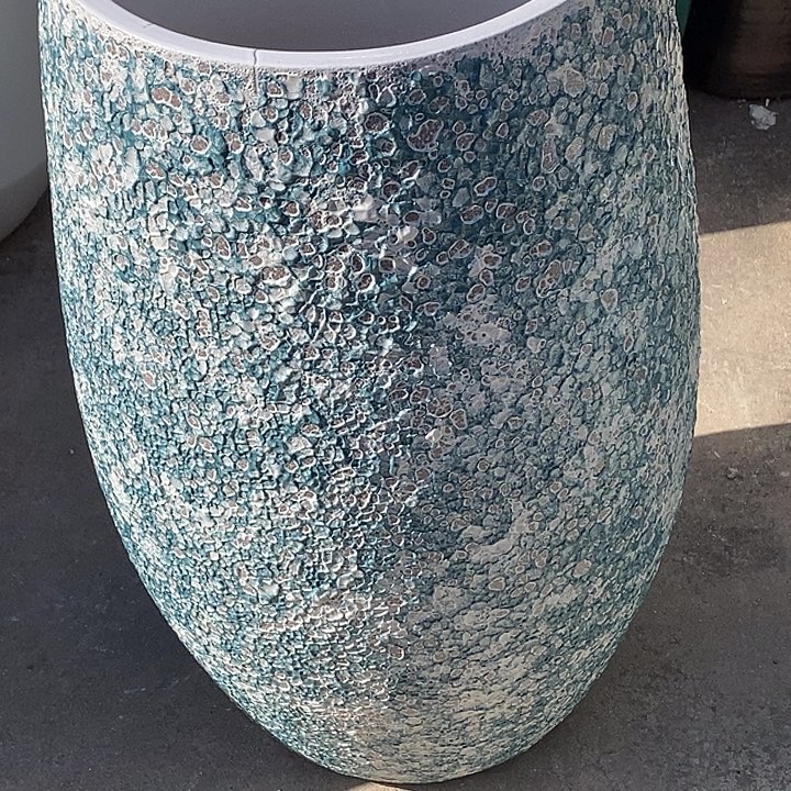 紫砂花盆口25高度49瑕疵青花瓷