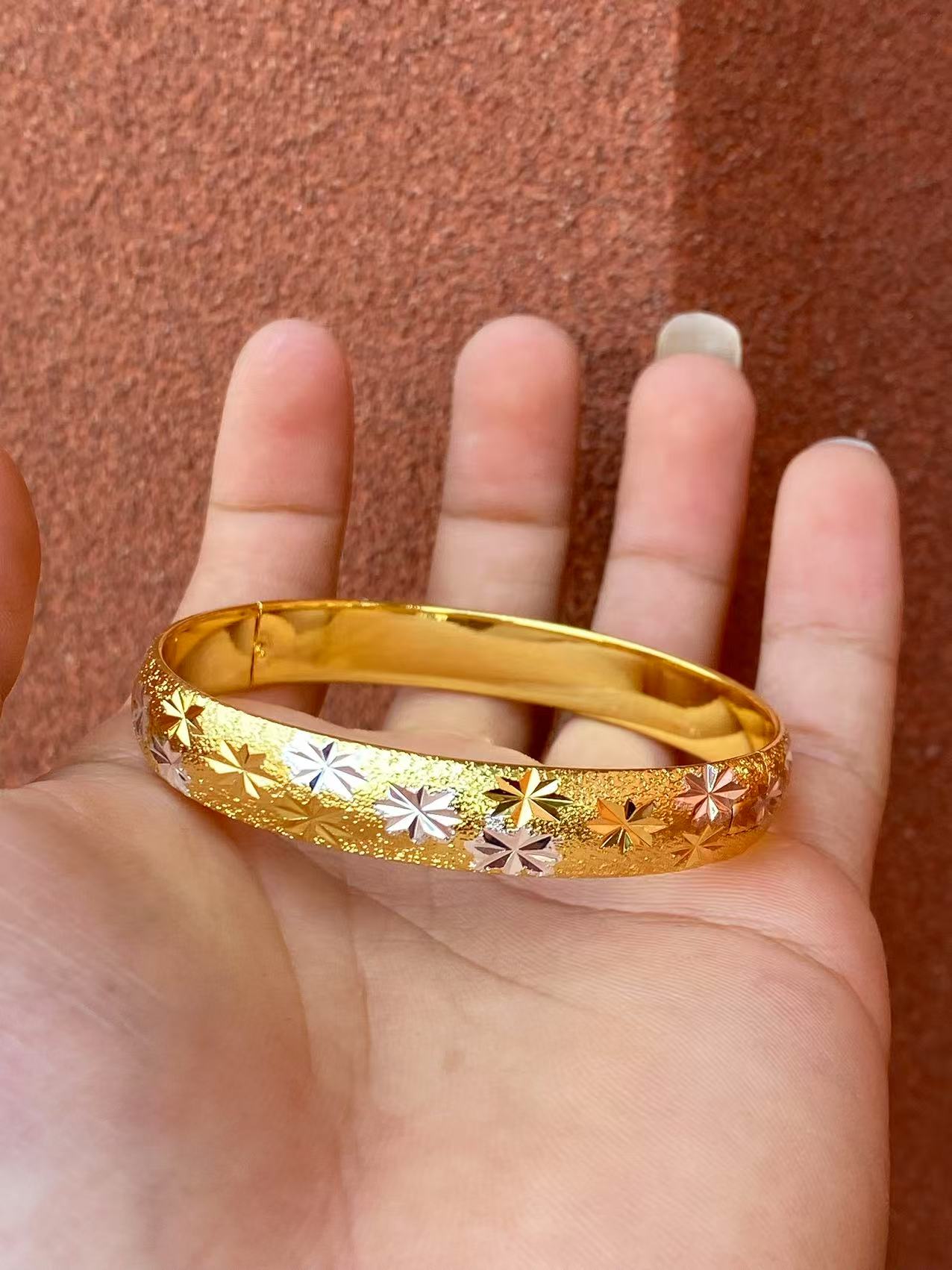 足银手镯 116-精工卡扣手镯