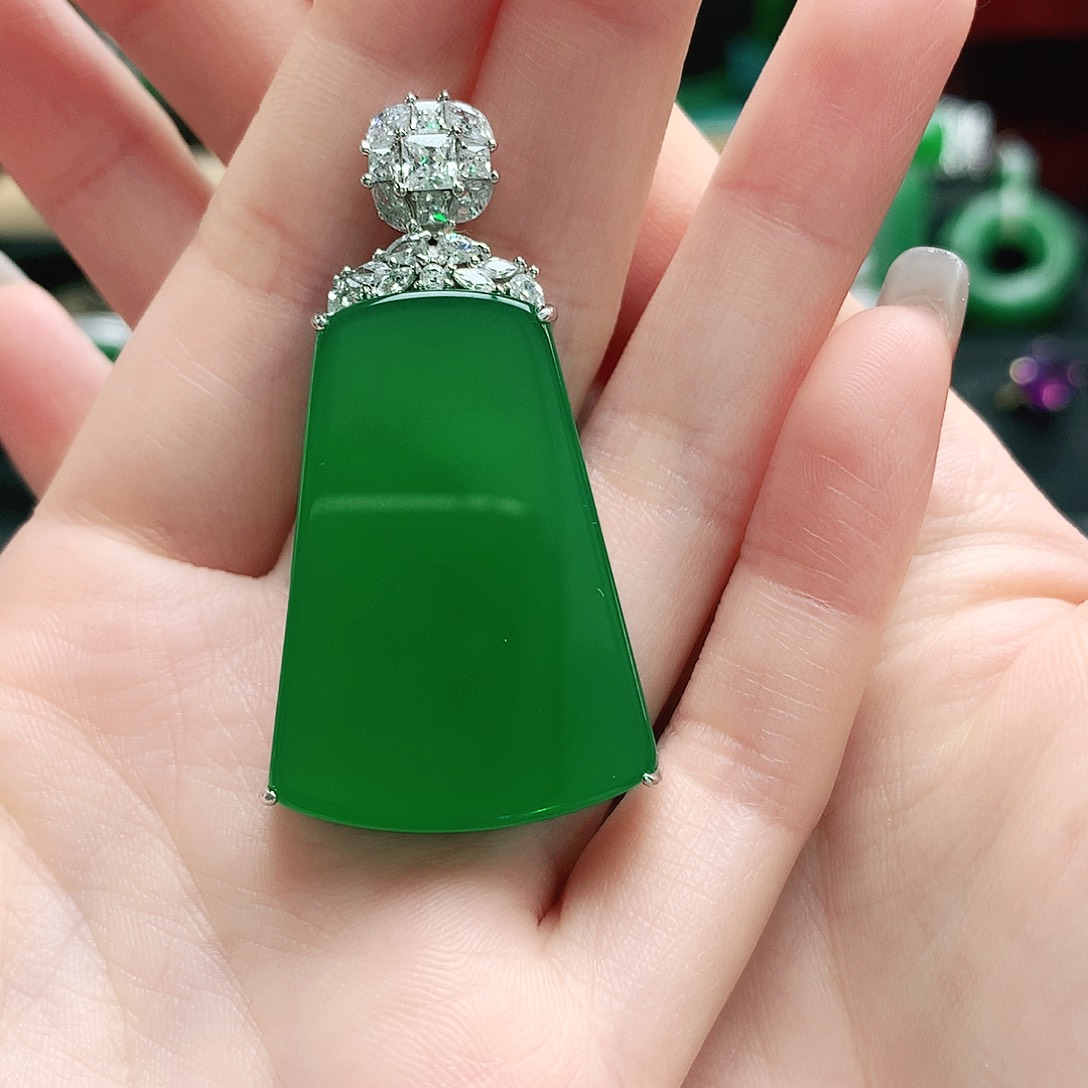 玛瑙/玉髓银S925镶嵌吊坠