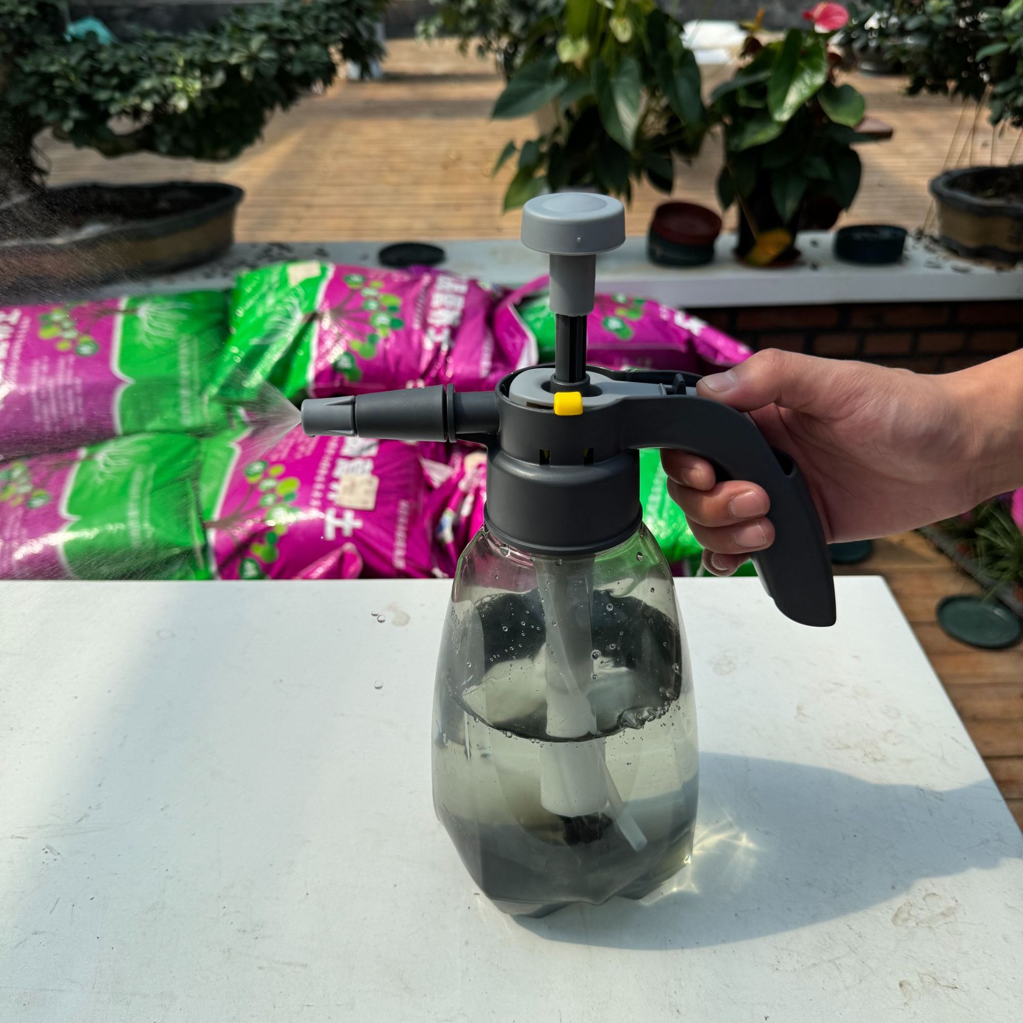 园艺喷壶专用气压式喷水壶浇水壶浇花大洒水壶喷雾器消毒清洁喷雾