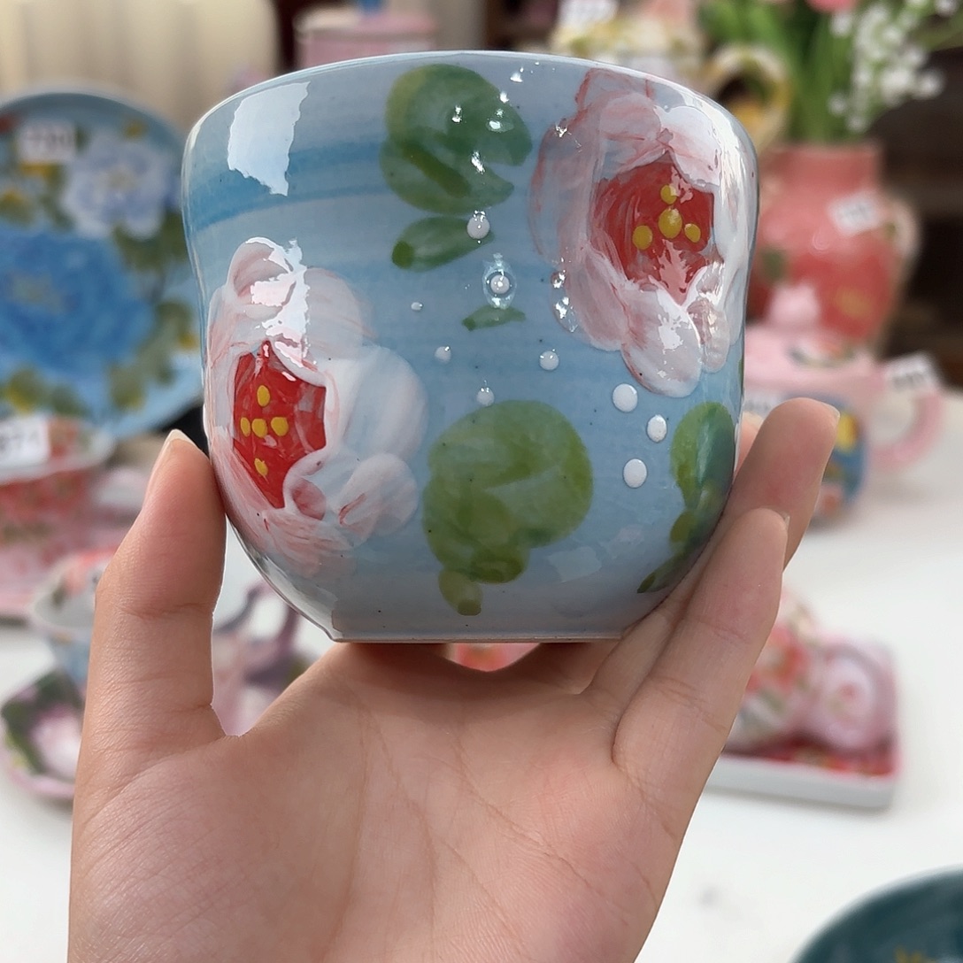 景德镇手绘高温釉下彩陶瓷茶具