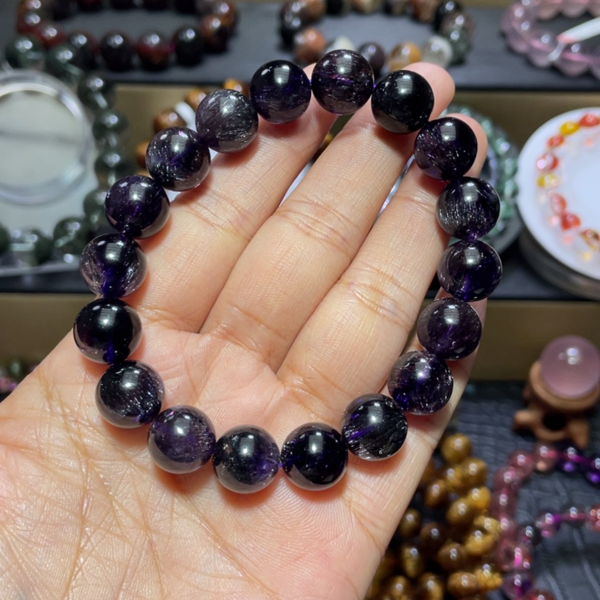 【闪购商品】水晶手串未镶嵌*️***紫毒液超七手串