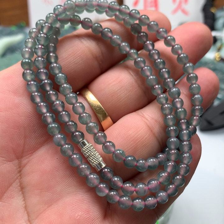 翡翠颈饰未镶嵌保真天然a货翡翠